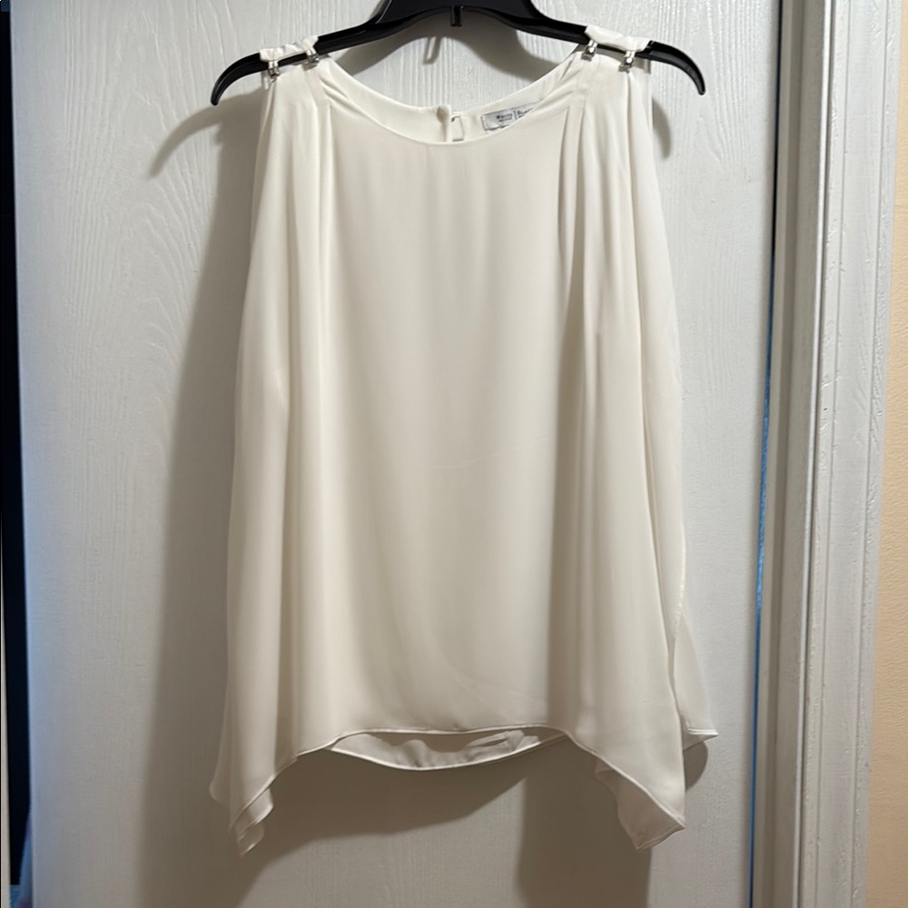 White House Black Market Cream Sleeveless Top